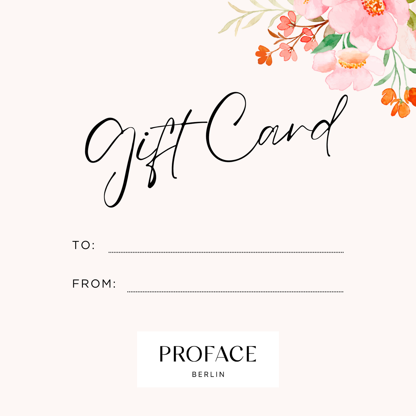 Proface shop - gift card - Geschenkgutschein